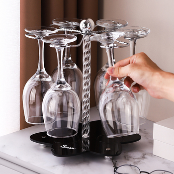 Raft pentru pahare de vin roșu, uz casnic, depozitare pentru 6 pahare, suport din fier forjat, design minimalist
