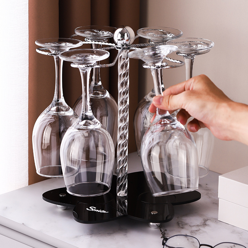 Raft pentru pahare de vin roșu, uz casnic, depozitare pentru 6 pahare, suport din fier forjat, design minimalist