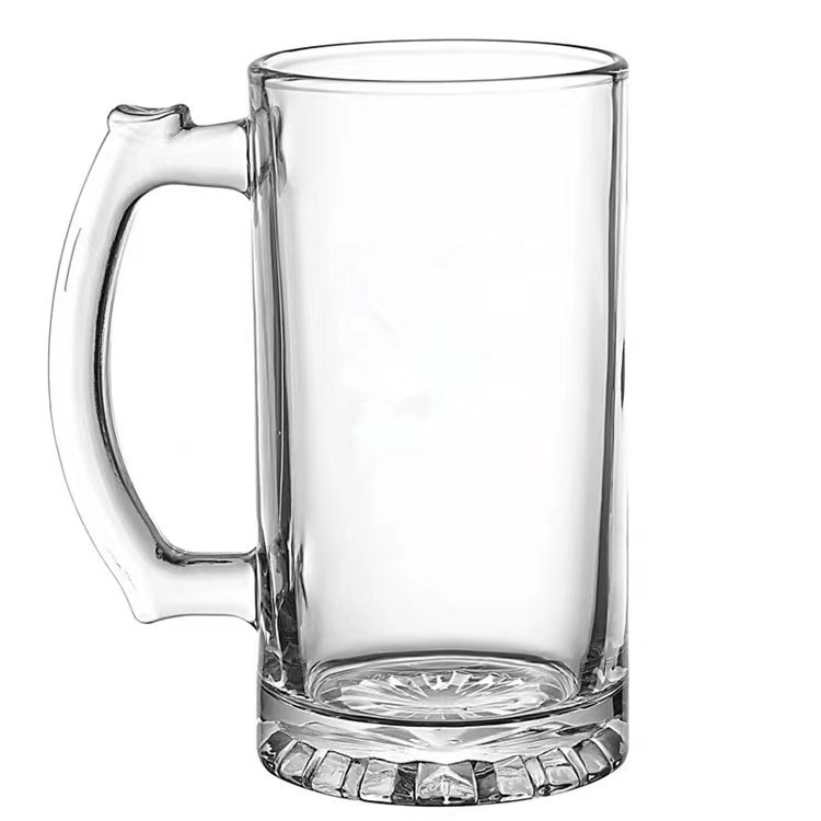 Pahar de bere din sticlă cu mâner, capacitate mare 901–1000 ml, design modern minimalist, culoare solidă