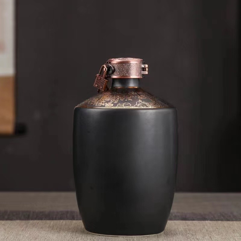 Sticlă ceramică pentru vin cu borcan colectie sigilat, 1,5 L, recipient casnic pentru infuzarea vinului