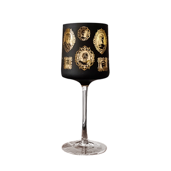 Pahar de vin în stil retro, cu ramă foto, pahar înalt pentru șampanie, sticlă, capacitate 1 L