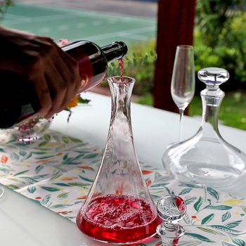 Decantor de vin din cristal fără plumb, stil european, cu capac și dop, decor pentru casă