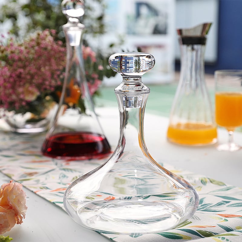 Decantor de vin din cristal fără plumb, stil european, cu capac și dop, decor pentru casă