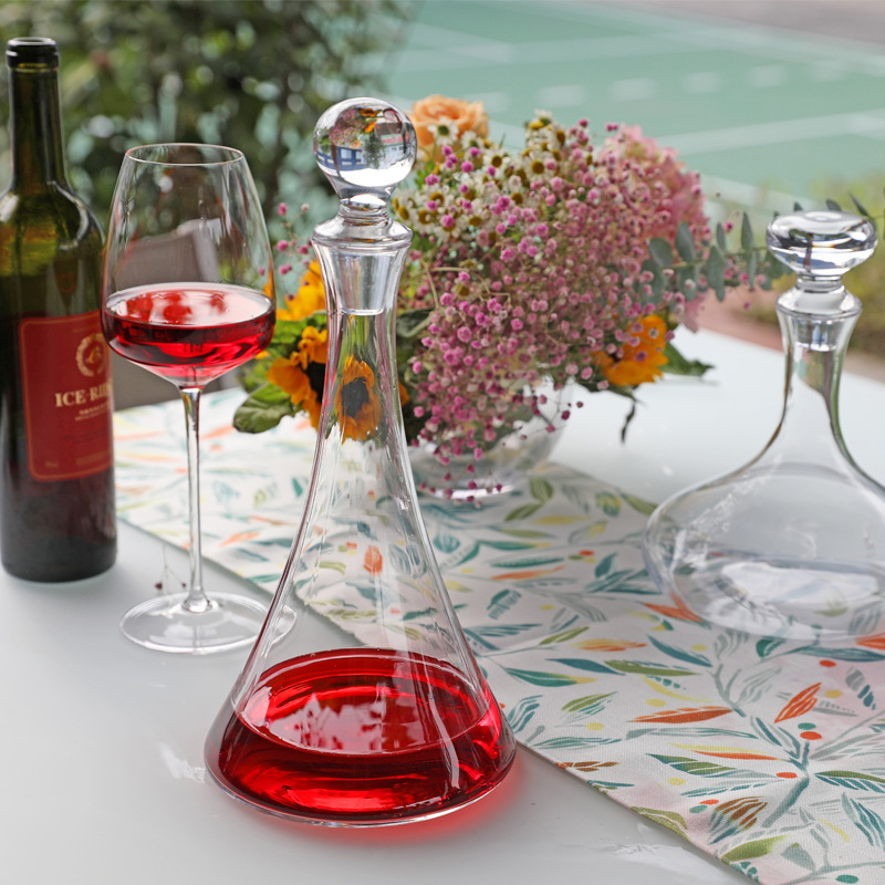 Decantor de vin din cristal fără plumb, stil european, cu capac și dop, decor pentru casă