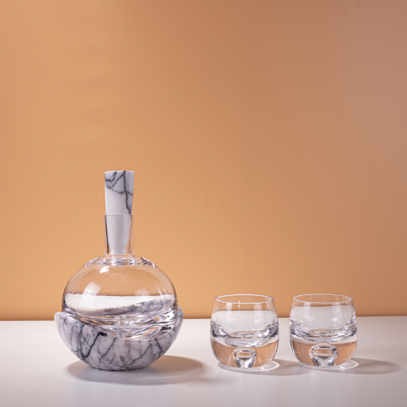 ANHUA Set de vin din sticlă artistică, înaltă calitate: decantator, carafă și pahare de vin pentru uz casnic
