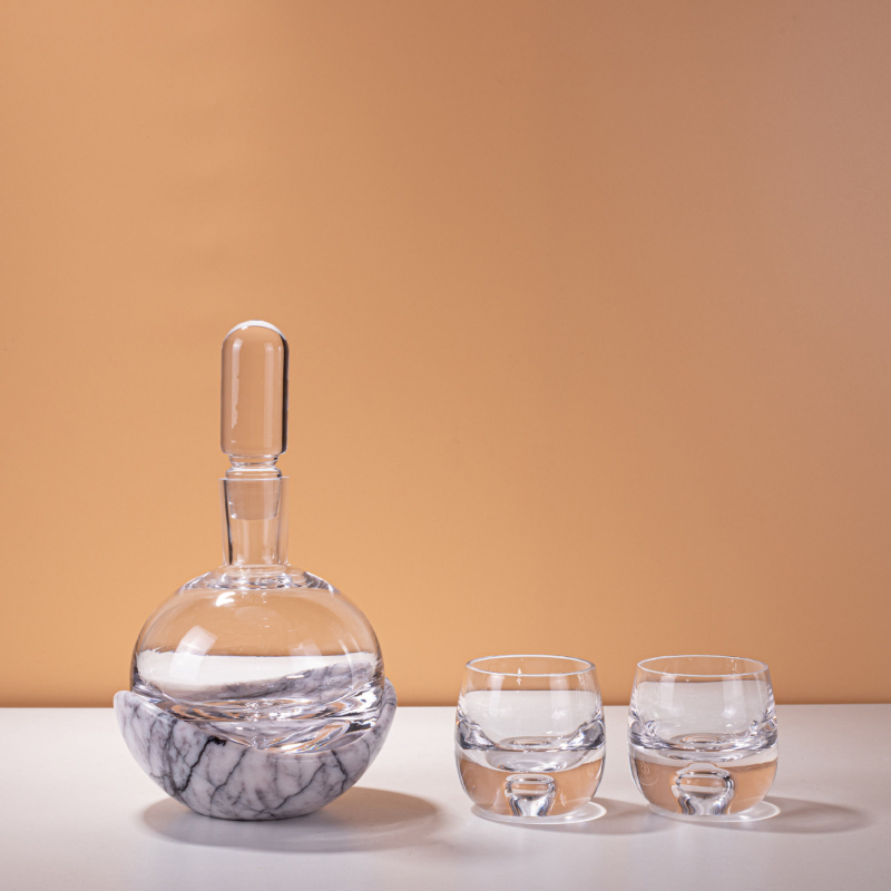 ANHUA Set de vin din sticlă artistică, înaltă calitate: decantator, carafă și pahare de vin pentru uz casnic