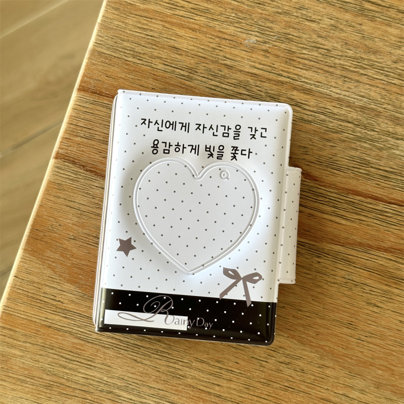Album mini de fotografii în stil Instagram coreean, cu funda și pisicuță, design în grilă pentru carduri, închidere cu nasturi, 3 inci, pentru poze Polaroid și idol carduri