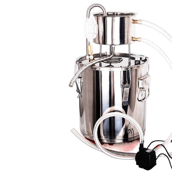 Echipament de fabricare a băuturilor acasă, distilator compact pentru hidrosol și băuturi spirtoase, din oțel inoxidabil.