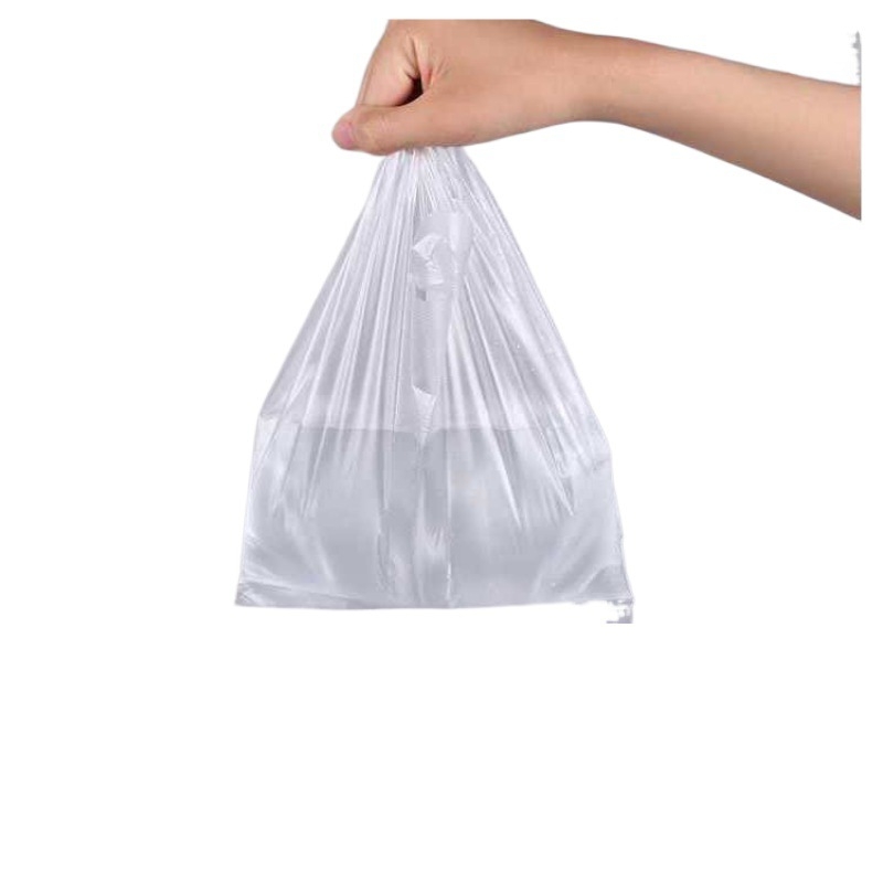 Pungă albă de plastic pentru alimente, de unică folosință, pentru livrare și cumpărături, cu menținerea prospețimii