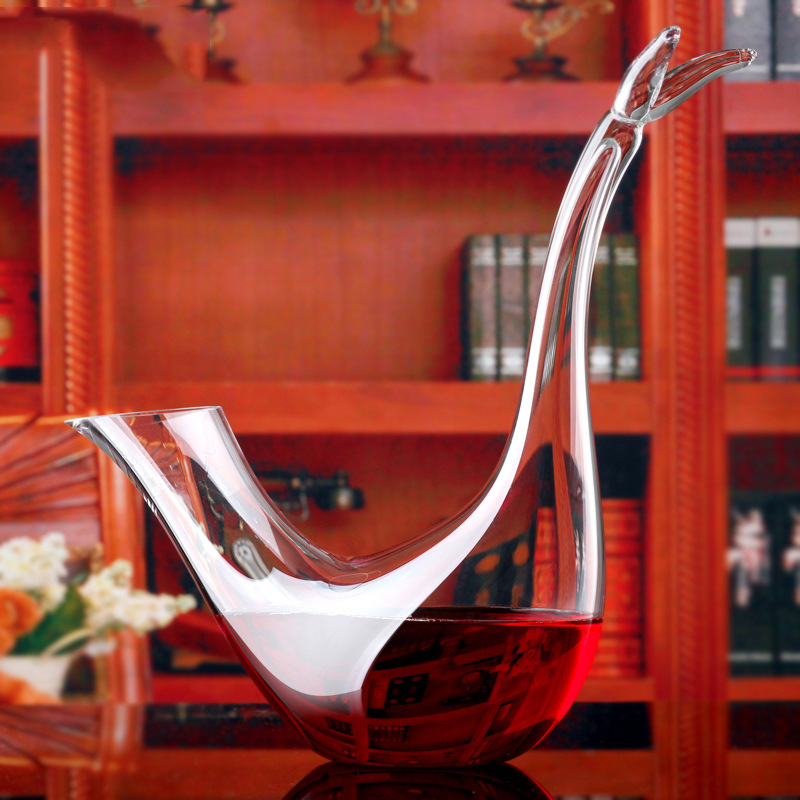 Decantor de vin cu logo personalizat, fără plumb, cristal, în formă de pinguin, turnare manuală, design dintr-o singură bucată