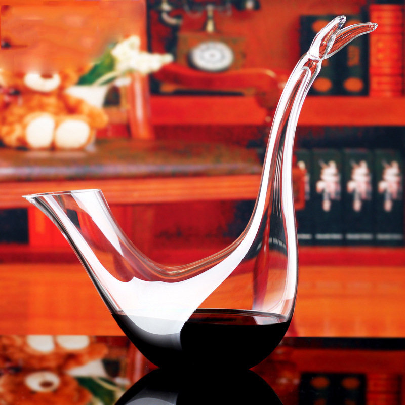 Decantor de vin cu logo personalizat, fără plumb, cristal, în formă de pinguin, turnare manuală, design dintr-o singură bucată