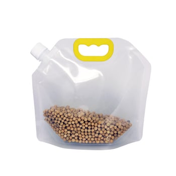 Sac transparent de depozitare a cerealelor, gros, cu bază auto-susținută și duză de turnare pentru orez