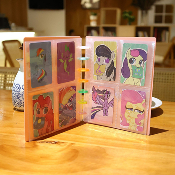 Binder de carduri cu nasture ciupercă, album cu foi detașabile, format 3 inch, patru compartimente, 20 pagini interioare pentru photocarduri și colecții idol