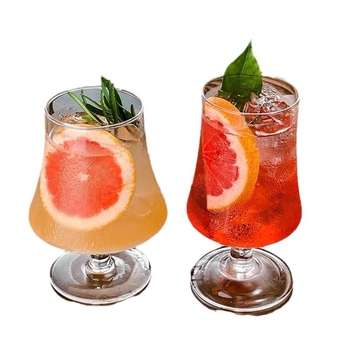 Pahar înalt din sticlă pentru cafea și băuturi reci, 301-400 ml, apă cu sifon și cocktailuri, stil modern minimalist