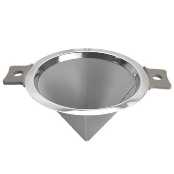 Filtru conic din oțel inoxidabil 304, plasă ultrafină cu trei straturi, pâlnie cu plasă dublă pentru ceai, filtrare lichior și vin