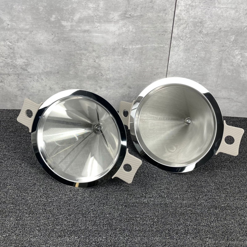 Filtru conic din oțel inoxidabil 304, plasă ultrafină cu trei straturi, pâlnie cu plasă dublă pentru ceai, filtrare lichior și vin