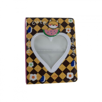 Mini album foto cu inimă decupată, 3 inch, album PP insert și carnet de vizite