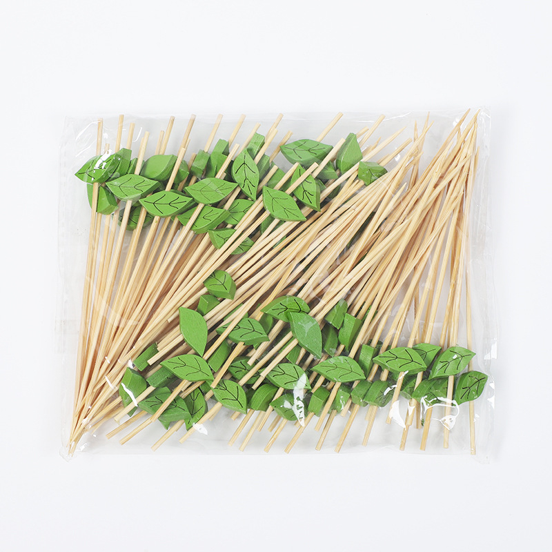 Bețișoare de fructe din bambus, 100 buc./pachet, design decorativ floral, bețișoare artistice creative, pentru fructe, gustări și deserturi, stil modern minimalist