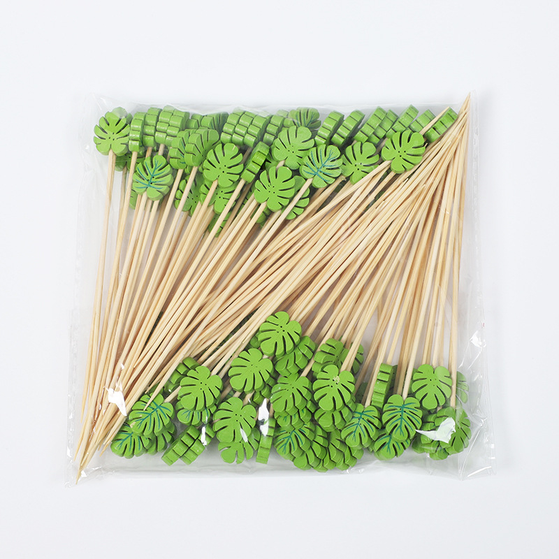 Bețișoare de fructe din bambus, 100 buc./pachet, design decorativ floral, bețișoare artistice creative, pentru fructe, gustări și deserturi, stil modern minimalist
