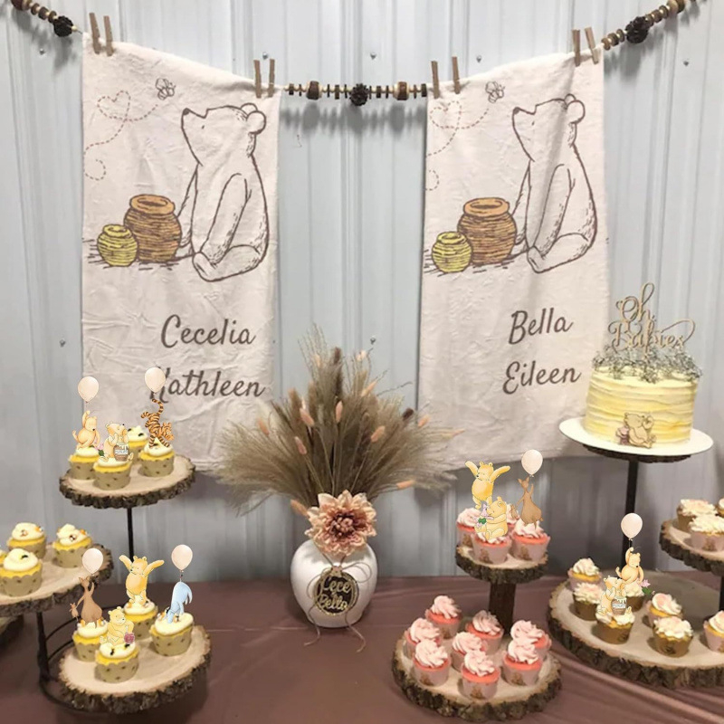 Topper de tort desen animat clasic, decor pentru tort cu miere pentru petrecere