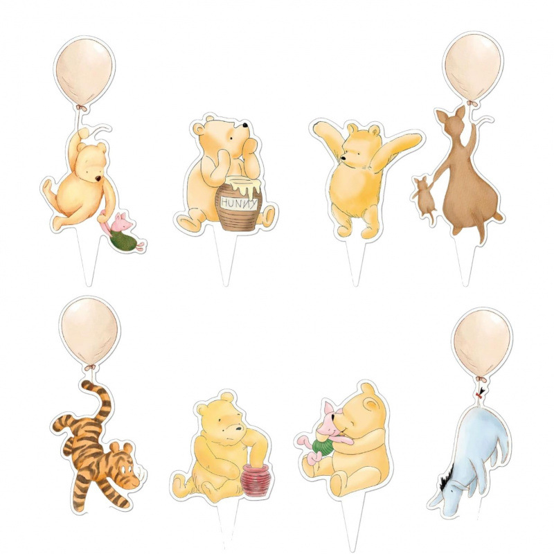 Topper de tort desen animat clasic, decor pentru tort cu miere pentru petrecere