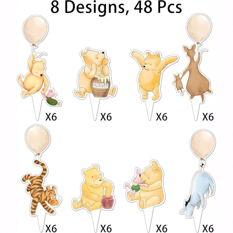 Topper de tort desen animat clasic, decor pentru tort cu miere pentru petrecere