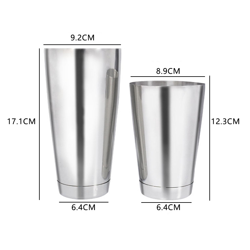 Shaker de cocktail Boston din oțel inoxidabil 304, cu bază groasă