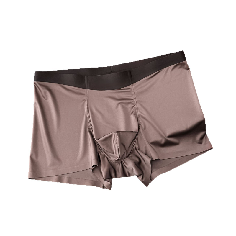Bezšivne muške gaćice od Ice Silk, 10A antibakterijska Mulberry svila, srednji pojas, bokserice