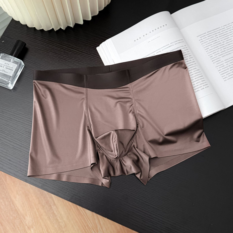Bezšivne muške gaćice od Ice Silk, 10A antibakterijska Mulberry svila, srednji pojas, bokserice