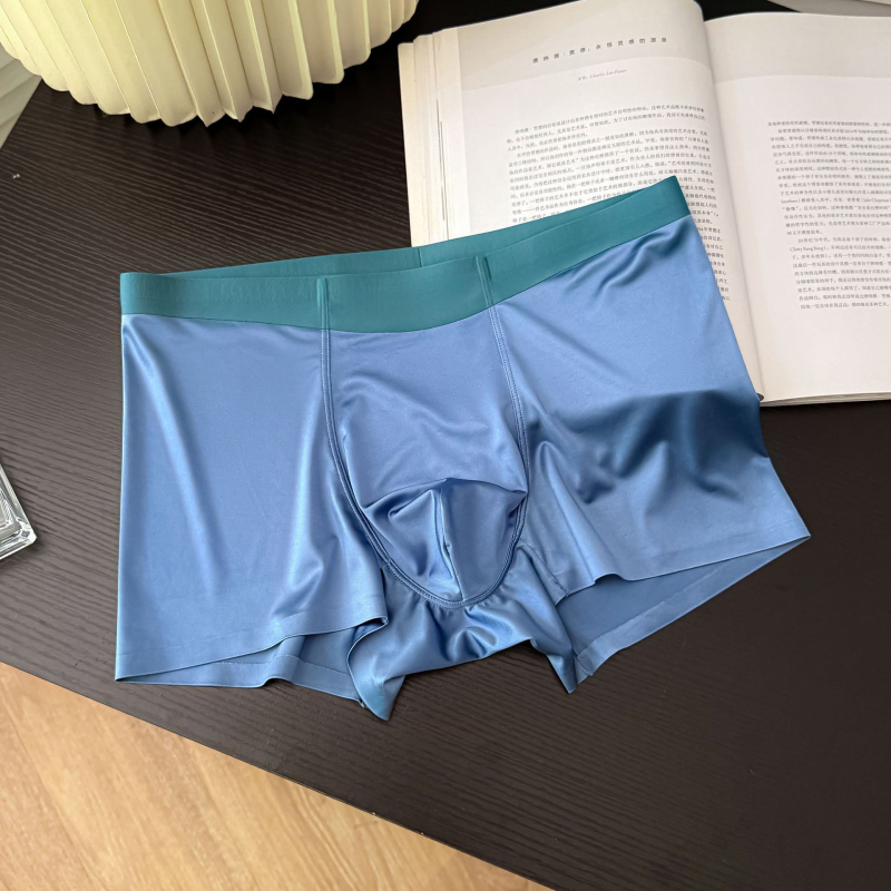 Bezšivne muške gaćice od Ice Silk, 10A antibakterijska Mulberry svila, srednji pojas, bokserice