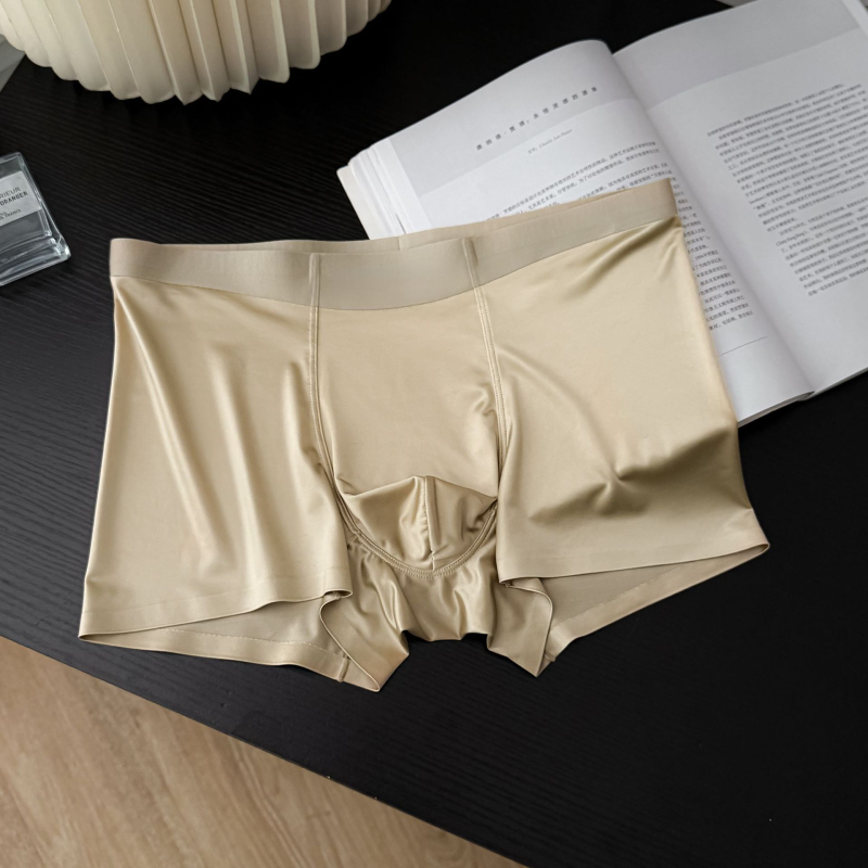 Bezšivne muške gaćice od Ice Silk, 10A antibakterijska Mulberry svila, srednji pojas, bokserice