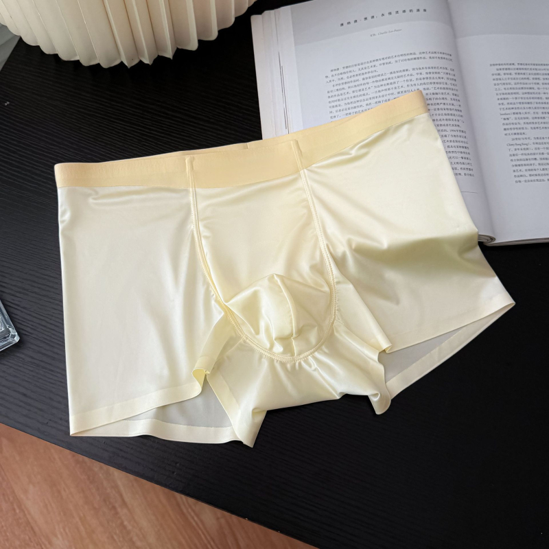 Bezšivne muške gaćice od Ice Silk, 10A antibakterijska Mulberry svila, srednji pojas, bokserice