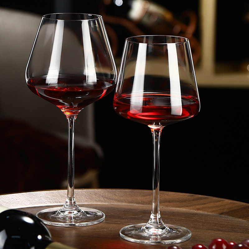 Set de pahare pentru vin roșu în stil european, pahare înalte de sticlă și pahare de brandy, disponibil în seturi de 6 sau 2