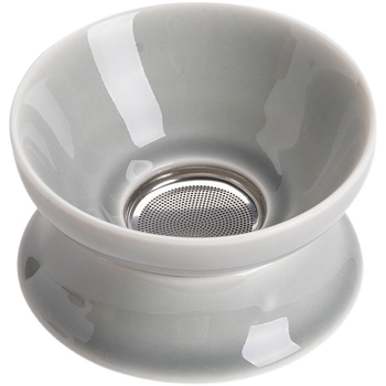 Filtru de ceai în stil japonez, glazură gri, filtru integrat și accesorii ceramice pentru ceai