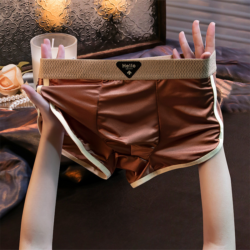 Ljetne satenske led-silk muške boxerice, luksuzne, antibakterijske, lagane i prozračne
