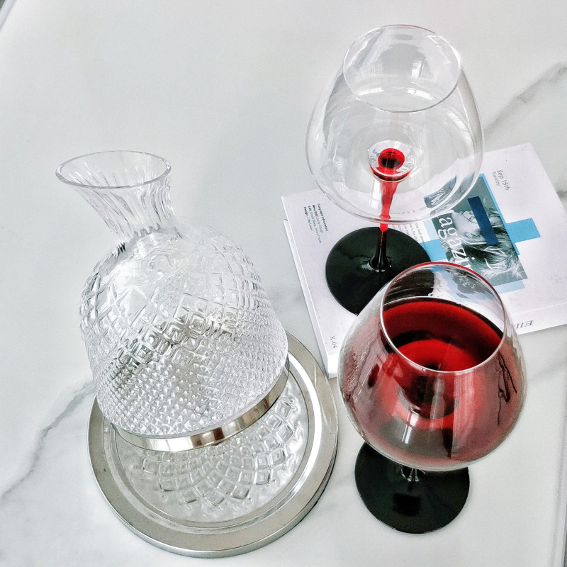 Set de pahare din cristal pentru vin roșu cu decantator