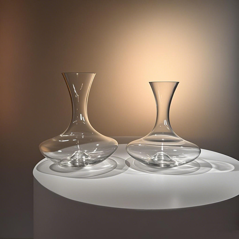 Decantor din cristal, design minimalist modern, fund concav, capacitate 1000 ml sau mai mult