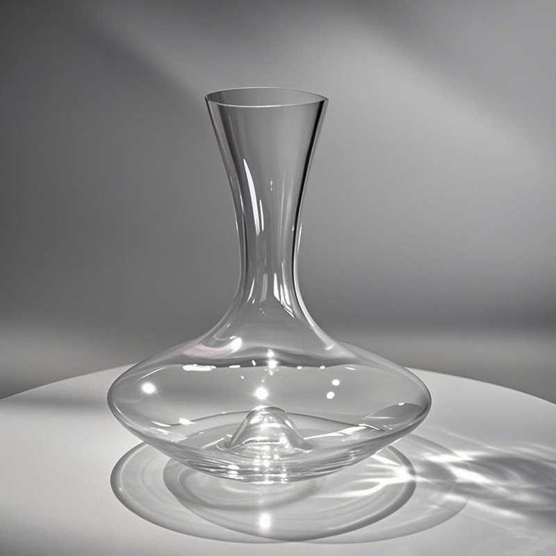 Decantor din cristal, design minimalist modern, fund concav, capacitate 1000 ml sau mai mult