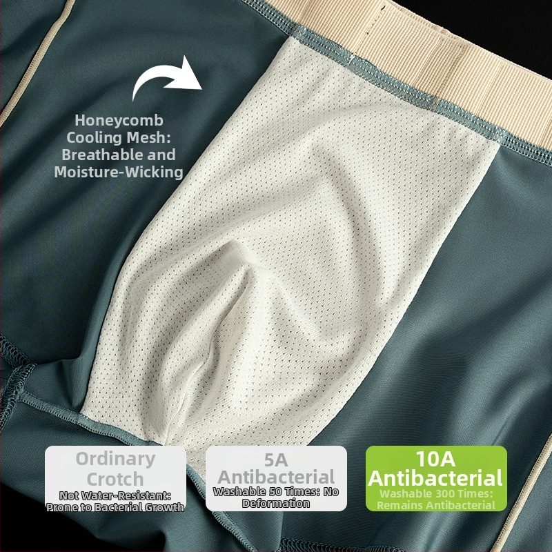 Saten luksuzne muške gaćice s ice silkom i podstavom od mulberry silk u preponi, osjećaj nula, ljetne bokserice