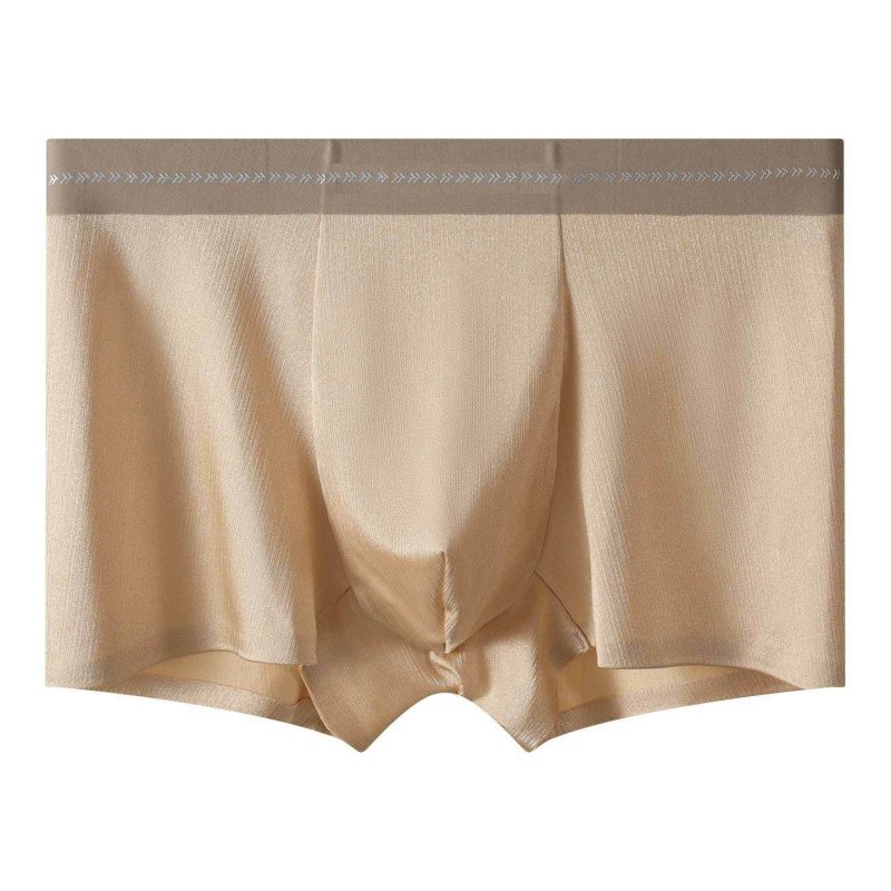 Muške satin boxer briefs bez šavova, prozračne, srednjeg struka, jednobojne
