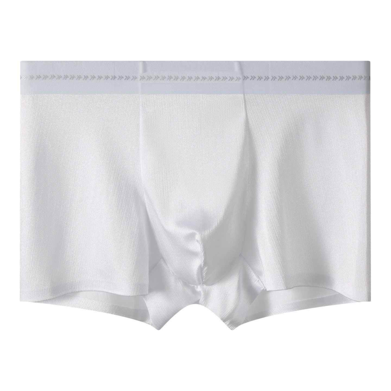 Muške satin boxer briefs bez šavova, prozračne, srednjeg struka, jednobojne