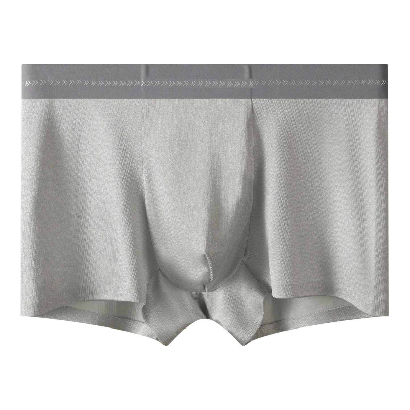 Muške satin boxer briefs bez šavova, prozračne, srednjeg struka, jednobojne