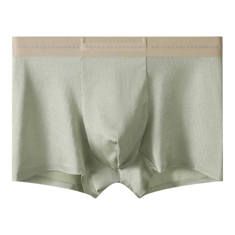 Muške satin boxer briefs bez šavova, prozračne, srednjeg struka, jednobojne