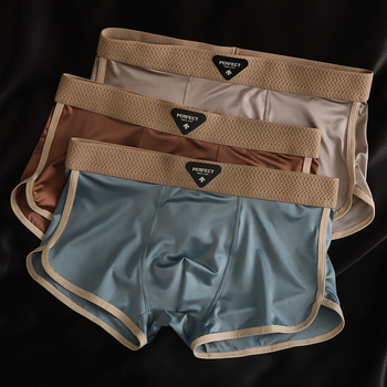 Ljetne muške bokserice od ice silk, luksuzan satenski materijal, ultra tanke i prozračne, osjećaj golog tijela, boxer briefs, velikih veličina