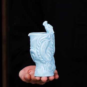 Set ceramic pentru unelte de vin, 8 piese, cutie cadou elegantă din porțelan, pahare de vin și dispozitiv de turnare