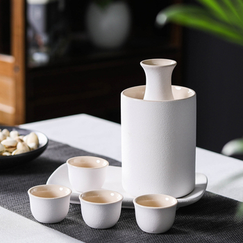 Set japonez de saké din ceramică în stil japonez, cu oală, cupe, tavă și cutie cadou, pentru uz casnic, personalizare logo