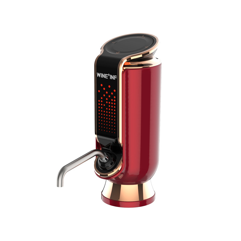 WINF+INF Decantor electric automat pentru vin, oțel inoxidabil, capacitate peste 1000 ml, negru, cutie cadou