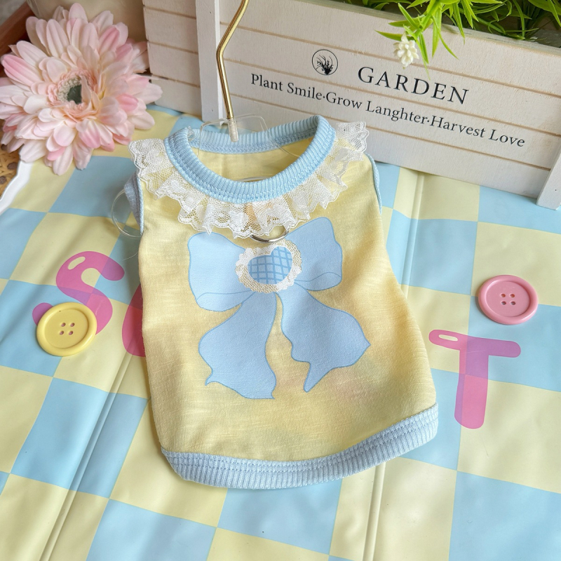 Mekana proljetno-ljetna vesta za male i srednje pse, inspirirana japanskim i korejskim stilom; udobna za štenad i pasmine poput toy poodle i bichon frisé.