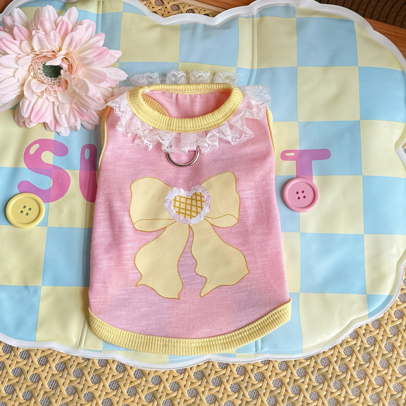 Mekana proljetno-ljetna vesta za male i srednje pse, inspirirana japanskim i korejskim stilom; udobna za štenad i pasmine poput toy poodle i bichon frisé.