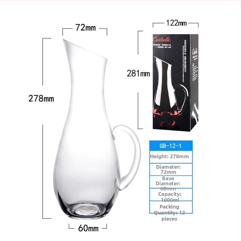 Decantor din sticlă pentru vin roșu, uz casnic, dispenser de vin și carafă de suc